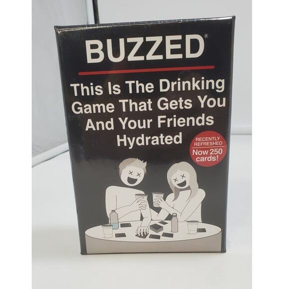 Buzzed Drinking Game Hydration Recently Refreshed Edition 250 Fun Adult Cards - Picture 1 of 6